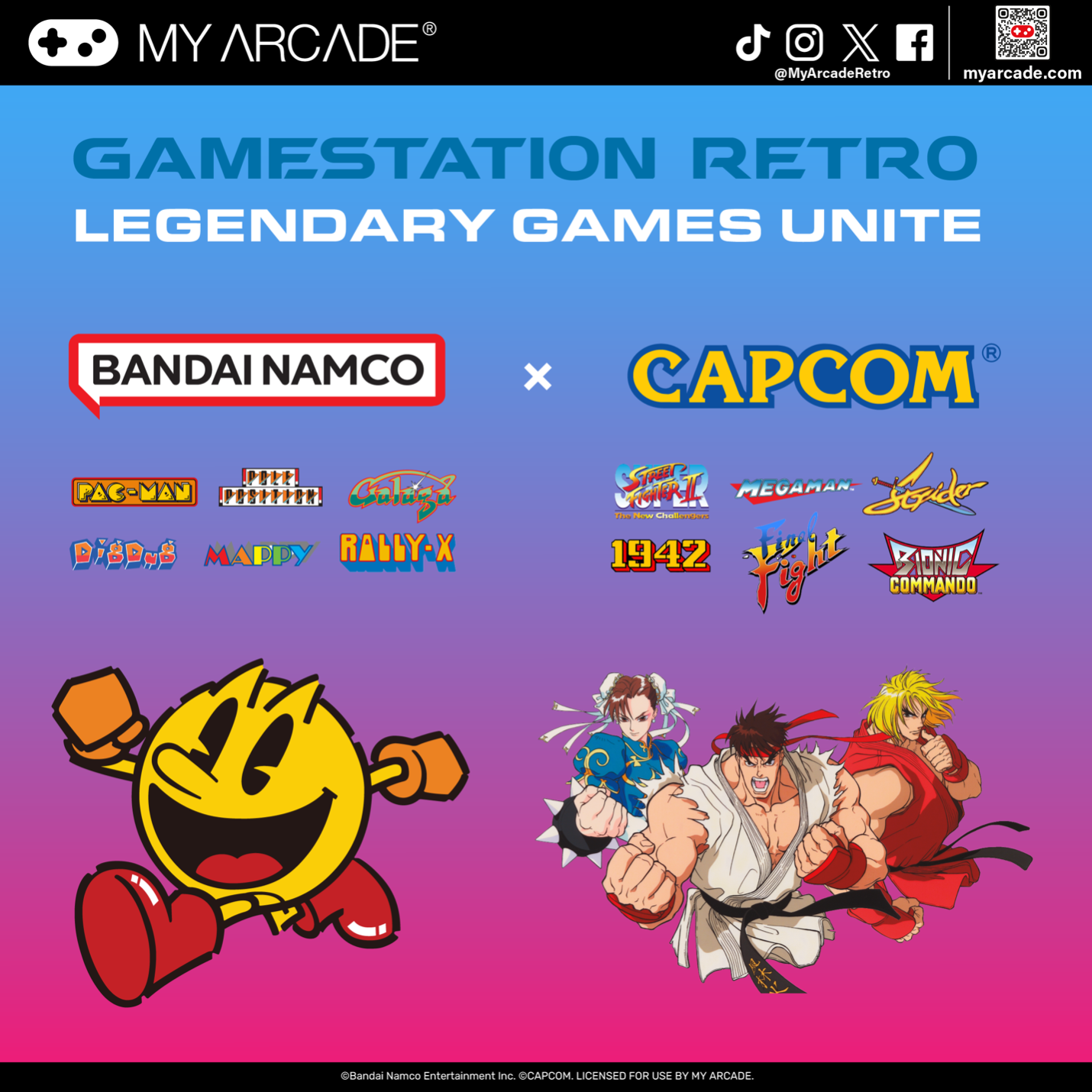 MY ARCADE® announces GAMESTATION RETRO including Bandai Namco® and CAP ...