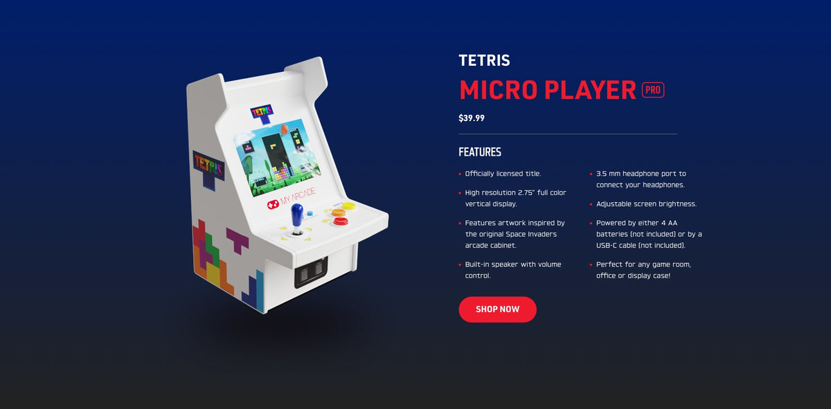 Tetris Microbit Play Tetris 16bit Anywhere – My Arcade®