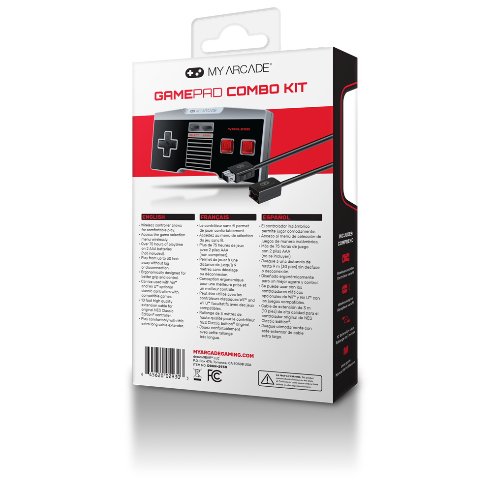 GamePad Pro Combo Kit for NES Classic Edition® package rear