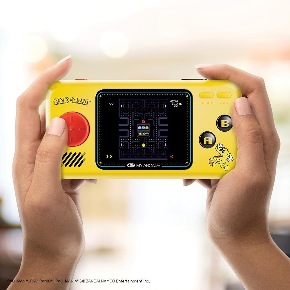 PAC-MAN™ Pocket Player™ portable gaming system in-hand